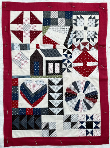 REDUCED TO £30.00 LAST ONE - Stof Shirtings Sampler Quilt  27" x 33"