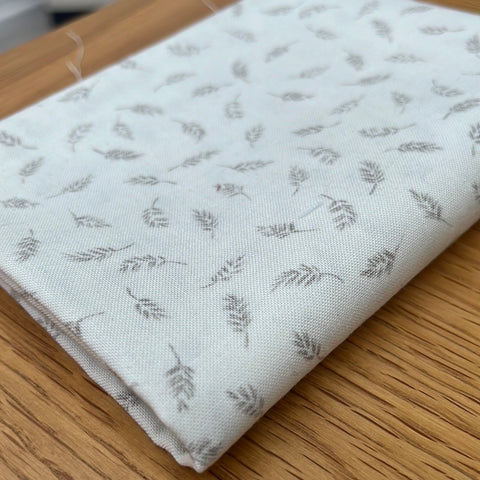 Sale Fabric 72:  REMNANT Grey Feather Fabric 14" x 45"