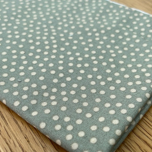 Sale Fabric 90:  REMNANT Green Spot Fabric 13" x 45"
