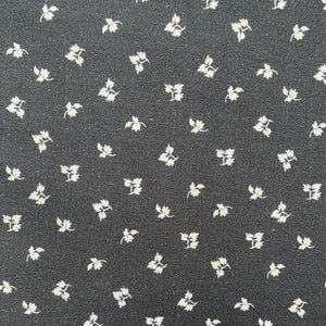 Stof Nellies Shirtings - Grey with White leaf - 4512-628 Fabric