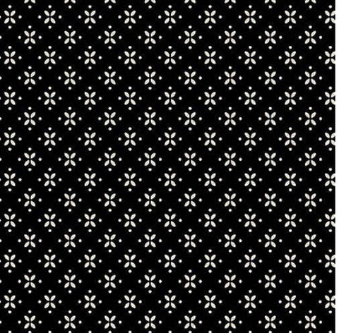 Stof Nellies Shirtings - Black and white cross - 4512-641 Fabric