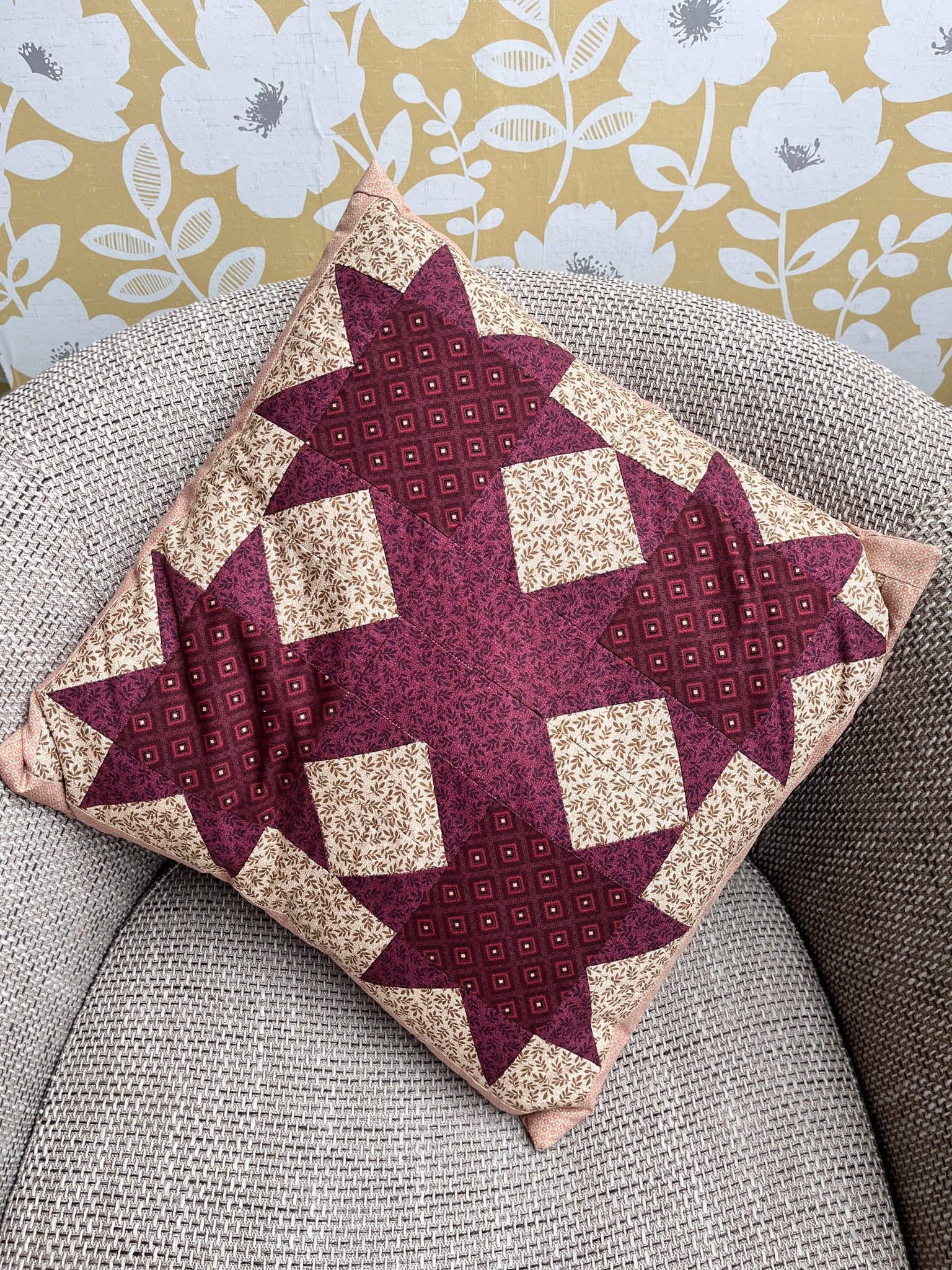 REDUCED TO £9.25 -Prickly Points Cushion Cover - Ready Made 18" x 18"