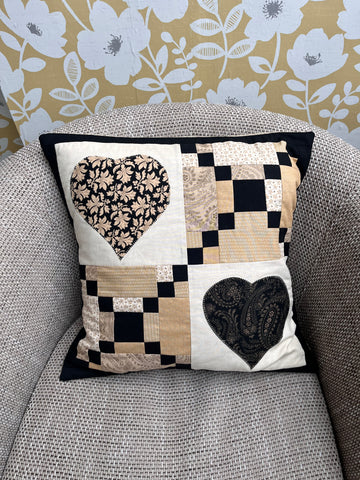 Black Caramel Pathway Cushion Cover - Ready Made 18" x 18"