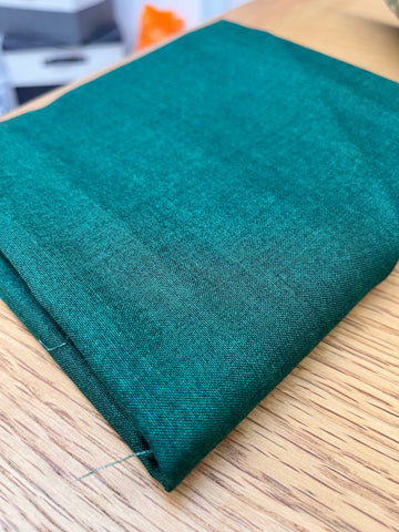 Sale Fabric 58: Forest Green Makower Linen texture Fabric Remnant 21" x 45"