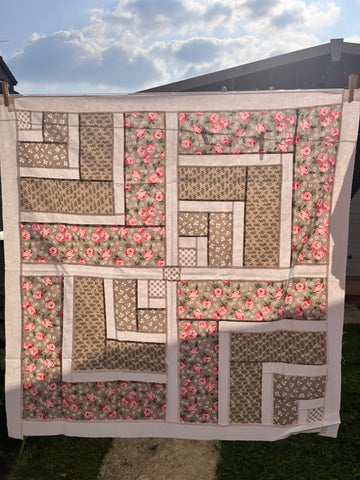 NEW Corner Connections - Taupe - Quilt Top Only - Just needs sandwiching and quilting