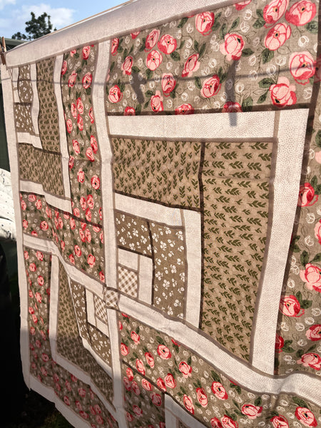 NEW Corner Connections - Taupe - Quilt Top Only - Just needs sandwiching and quilting
