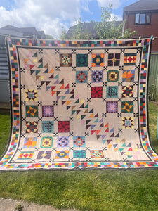 Stunning Handmade Quilt - sandwiched just needs quilting - Size 100" x 100"