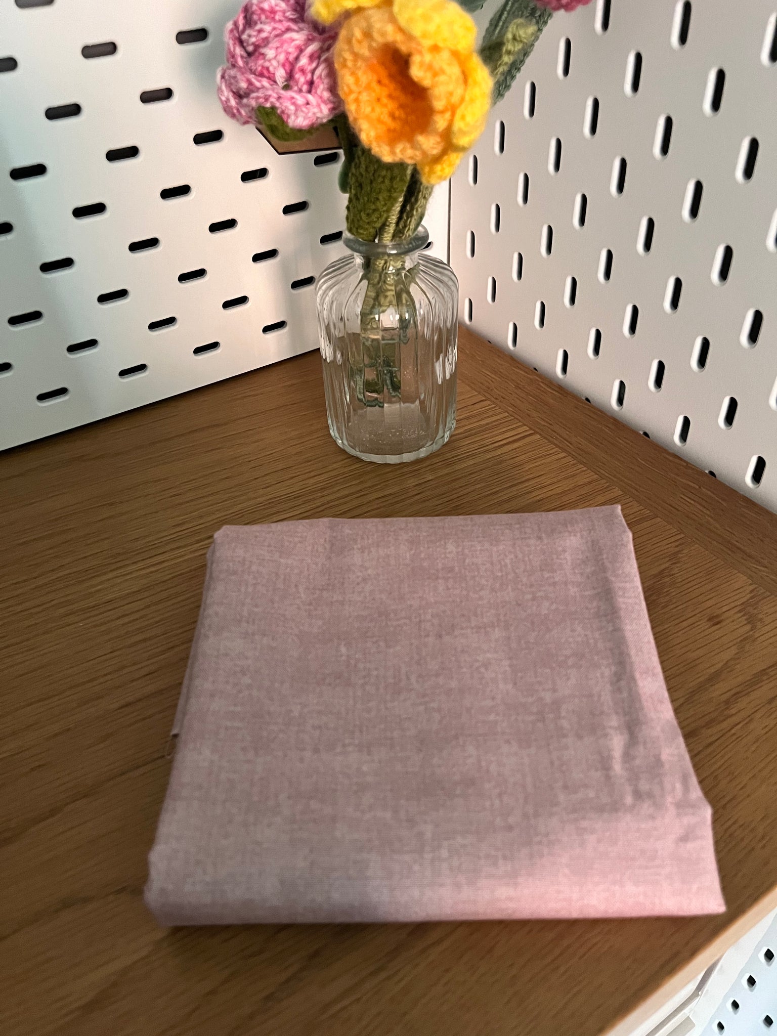 Sale Fabric 7: Dusky Pink Linen Texture Fabric Remnant 56" x 45"