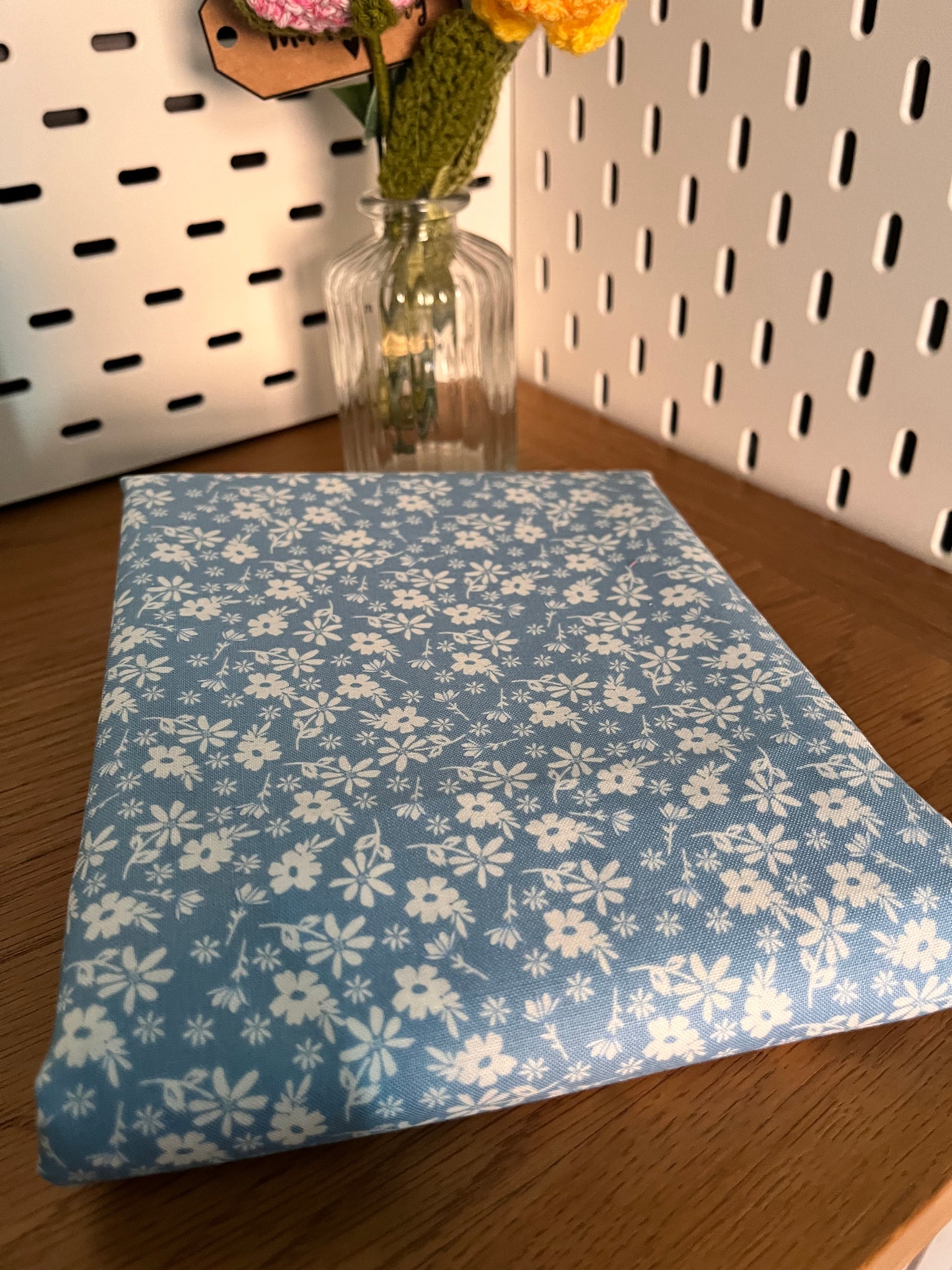 Sale Fabric 9: Sky Blue Floral Fabric Remnant 56" x 45"