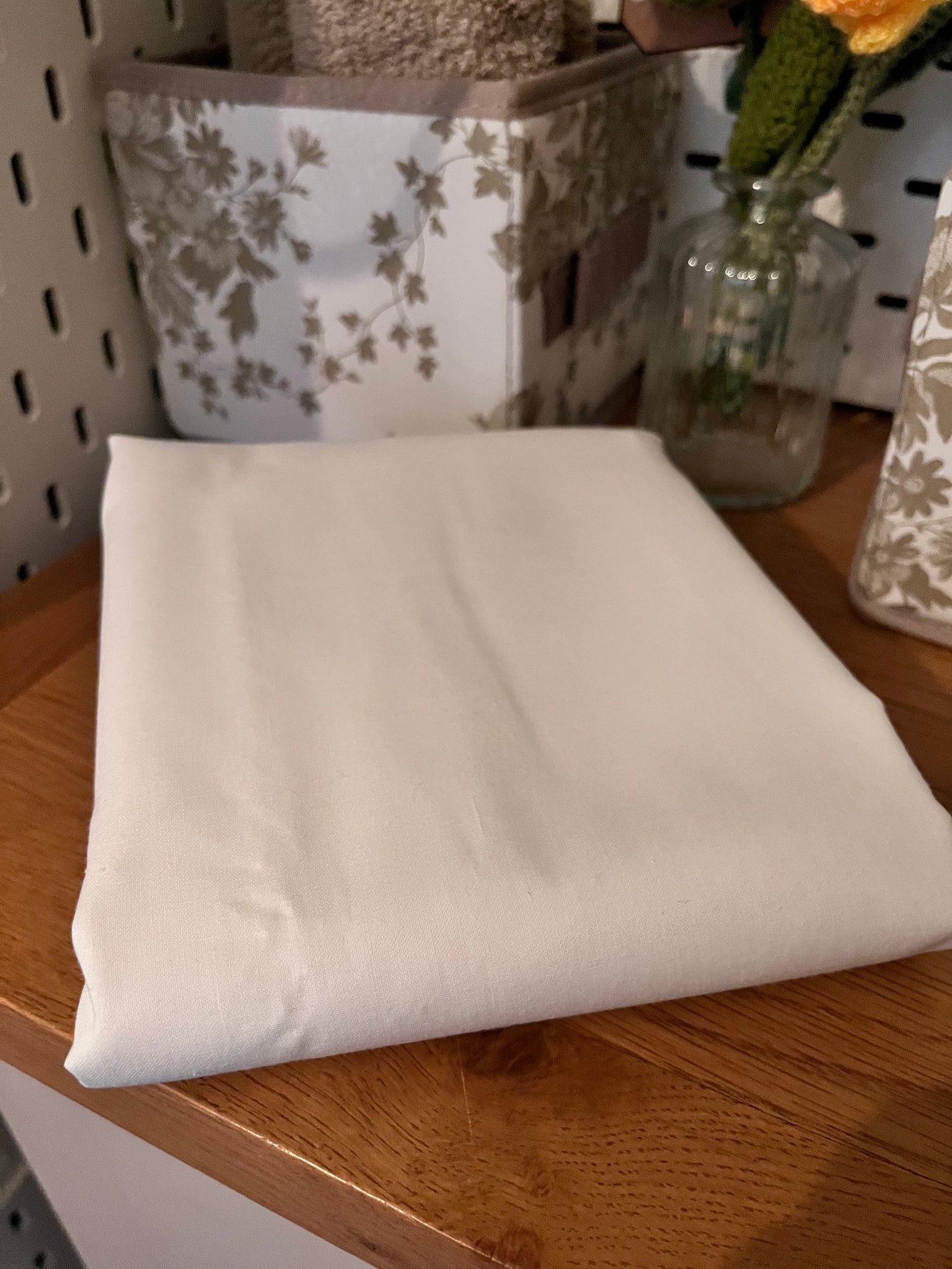 Sale Fabric 14: Plain White Fabric Remnant 47" x 45"
