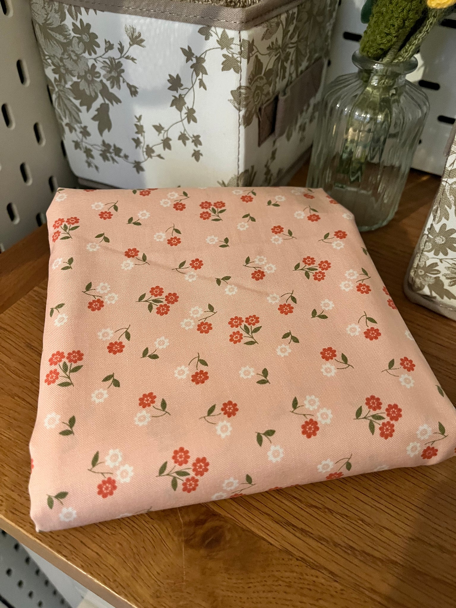 Sale Fabric 15: Pink Floral Country Rose Moda Fabric Remnant 52" x 45"