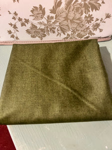 Sale Fabric 21: Dark Green Linen Texture Fabric Remnant 33" x 45"