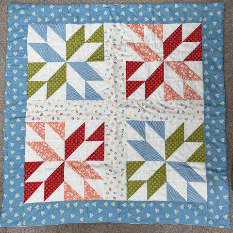 ONE ONLY REDUCED to £30.00Fresh as a Daisy - Ready Made Quilt 34 1/2" x 34 1/2"