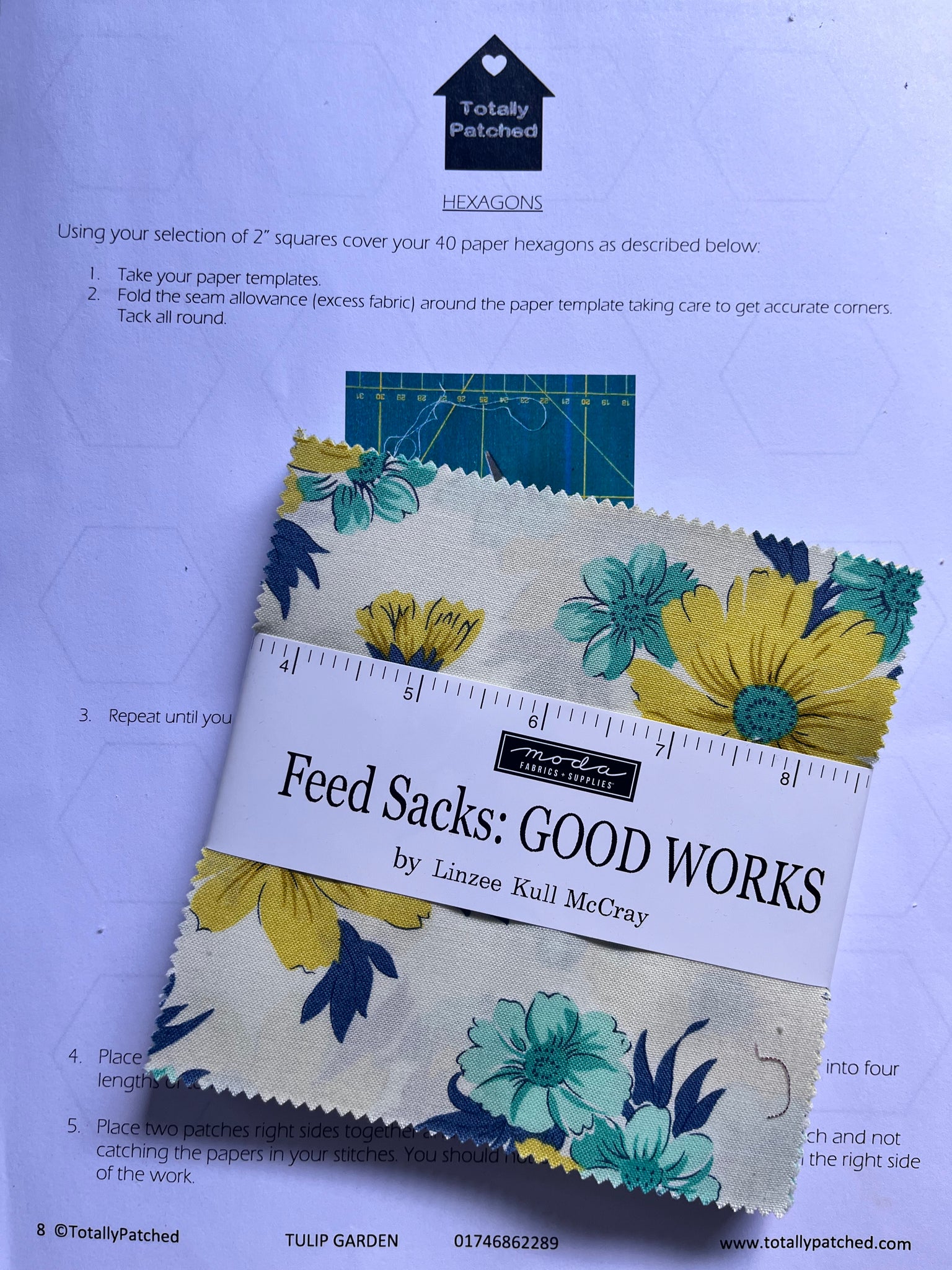 NEW ⭐️ £12 Tuesday ⭐️  Moda Feed Sacks: Good Works Charm Pack PLUS Hexagon sheets