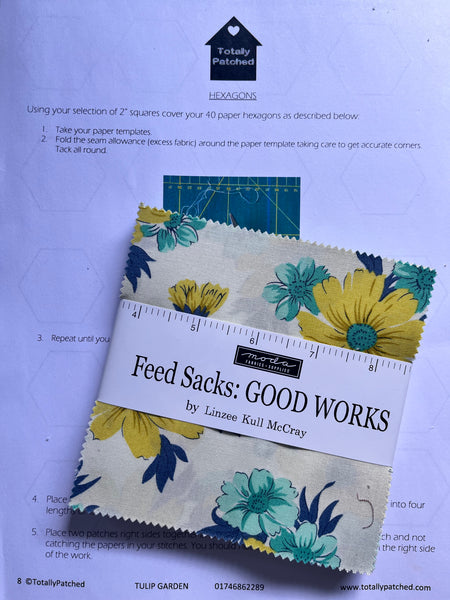 NEW ⭐️ £12 Tuesday ⭐️  Moda Feed Sacks: Good Works Charm Pack PLUS Hexagon sheets