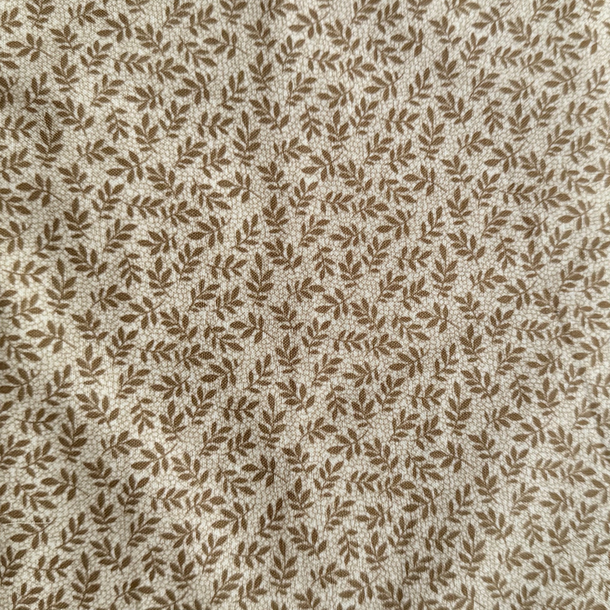 Sale Metres 9:  Brown Leaf Cotton Fabric 1/2m