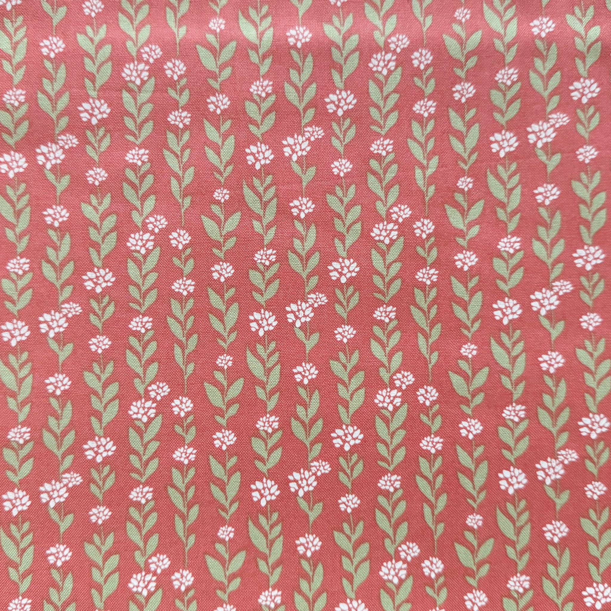 Sale Metres 12:  Dark Pink with Flowers Floral Cotton Fabric 1/2m