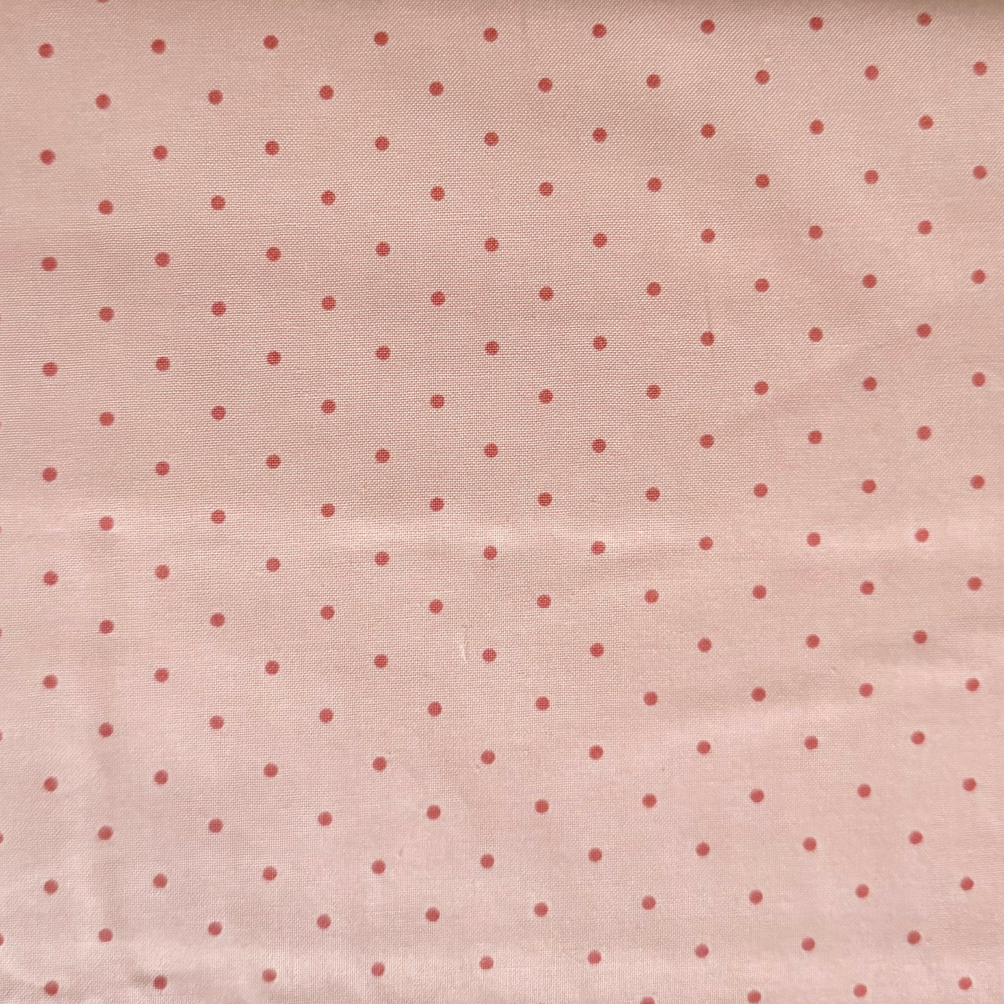 Sale Metres 3: Pink with Pink dot spot Cotton Fabric 1/2m