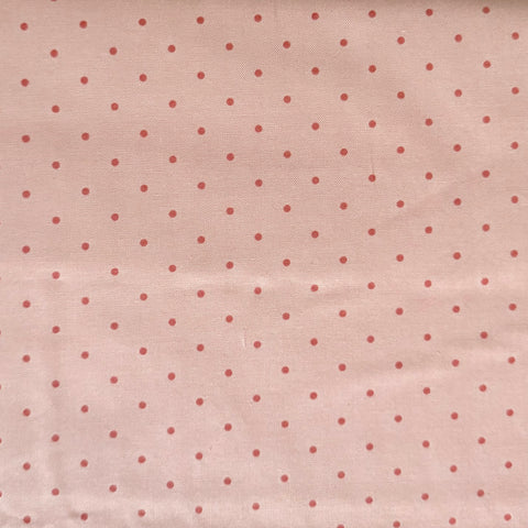 Sale Metres 3: Pink with Pink dot spot Cotton Fabric 1/2m