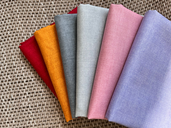 Linen Texture Cotton 1/2m Bundle 6 x 1/2m of cotton fabric