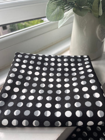 Sale Fabric 9:  Black and White Dots and spots - 1/2m