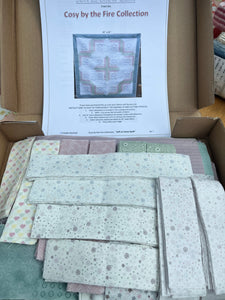 Soft as Snow Log Cabin Pre-cut Whole Quilt Kit - with matching pieced back