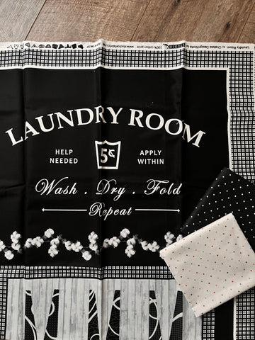 ⭐️ £12 Tuesday ⭐️ Laundry Room Fabric Panel - 24" x 42" Plus 2 x 1/2m of Moda spot