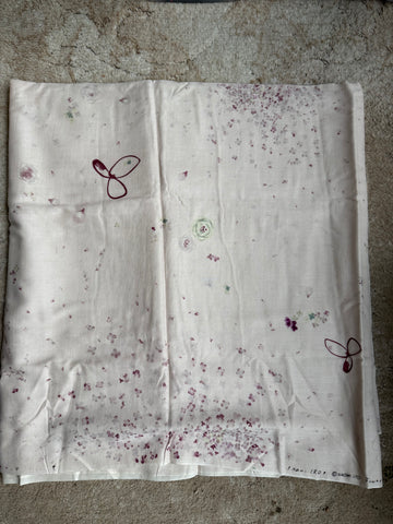 Beautiful Lightweight cotton fabric pale pink and purples - 1m