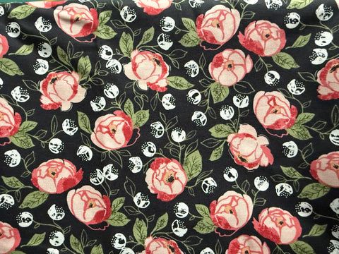 ⭐️ £12 Tuesday Black Floral Fabric. 1m