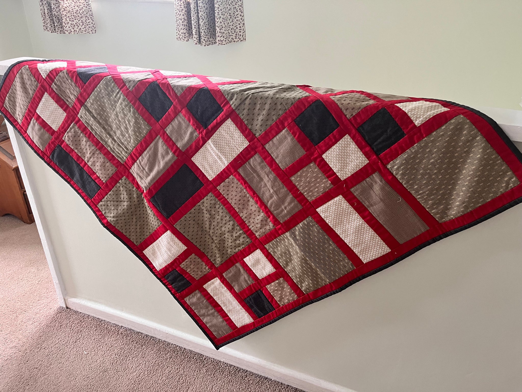 Red Brick - Ready Made Quilt/Throw - 40" x 40"