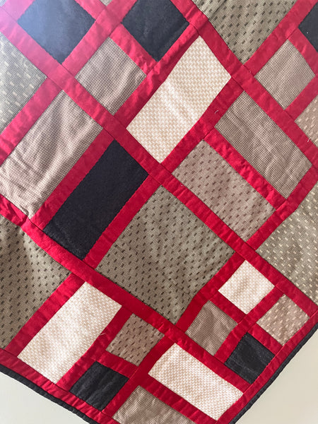 Red Brick - Ready Made Quilt/Throw - 40" x 40"