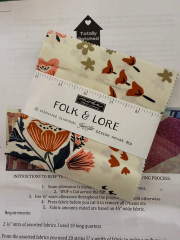 NEW ⭐️ £12 Tuesday ⭐️  Moda Folk & Lore - Charm Pack PLUS inspiration sheet