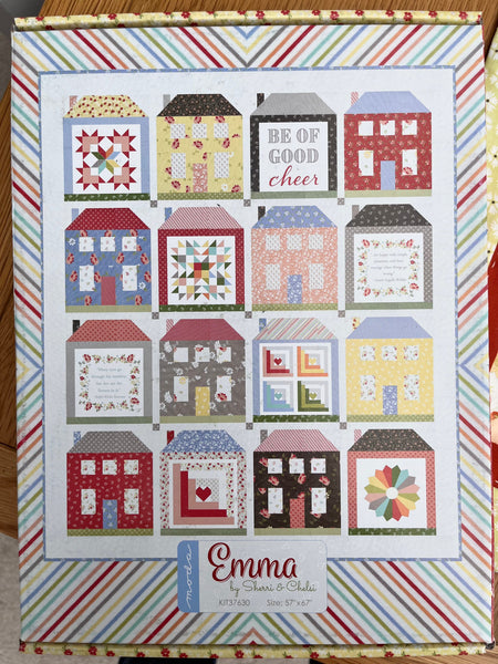 Country Houses Quilt, in Moda "Emma"- CRAZY PRICE - Whole Kit  - 1 x fat 1/8th of fabric missing