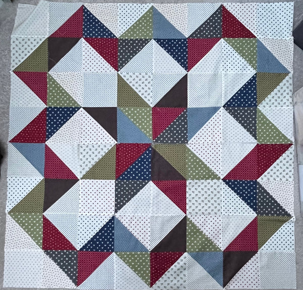 NEW Shirtings Quilt - in two pieces - Quilt Top Only - Just needs sandwiching and quilting