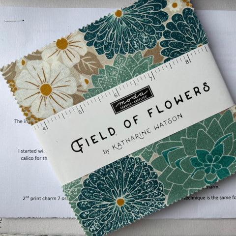 NEW ⭐️ £12 Tuesday ⭐️  Moda Field of Flowers - Charm Pack PLUS FREE Pattern