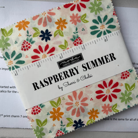 NEW ⭐️ £12 Tuesday ⭐️  Moda Raspberry Summer - Charm Pack PLUS FREE Pattern