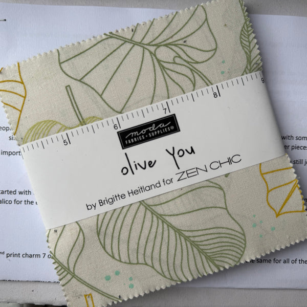 NEW ⭐️ £12 Tuesday ⭐️  Moda Olive You - Charm Pack PLUS FREE Pattern