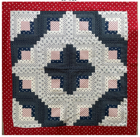 Primary Log Cabin Quilt Printed Pattern