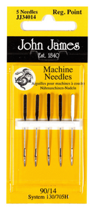 John James - Machine Needles - Regular Point 90/14 - JJ34014 - 5 needles