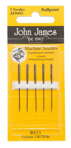 John James - Machine Needles - Ballpoint - JJ36011 - 80/11 5 needles