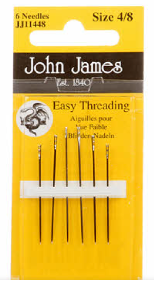 John James - Easy Threading Needles - Hand Sewing - JJ11448 - 4/8 6 needles