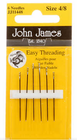 John James - Easy Threading Needles - Hand Sewing - JJ11448 - 4/8 6 needles