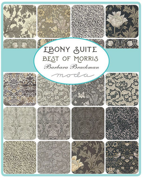 NEW ⭐️ £12 Tuesday ⭐️  Moda Ebony Suite - Best of Morris Charm Pack PLUS inspiration sheet