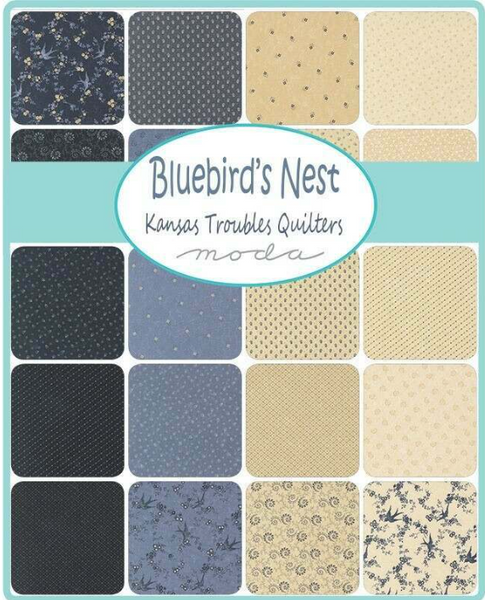 NEW ⭐️ £12 Tuesday ⭐️  Moda Bluebirds Nest Charm Pack - 5" squares