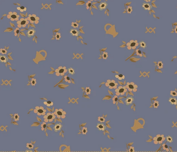 French Armoire Blue and Beige Fabric 1/4m Fat Quarter 51551-1
