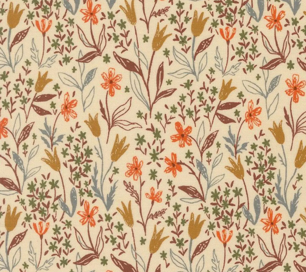 Moda Autumn Forest 14123 11 -  1/4m Cotton fabric Cream floral fall foliage