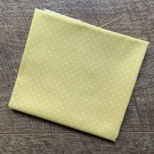 Sale Fabric 179 : Lemon Yellow w/white spot Fat Quarter 1/4m