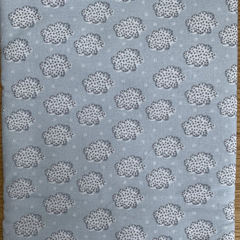 SALE FABRIC 172 : Blue Clouds 1/2m 20" x 60" approx