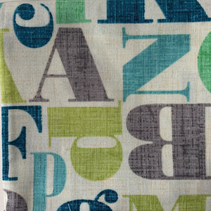Sale Fabric 7: Aqua Alphabet 1/2m