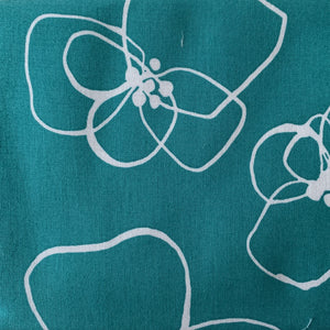 Sale Fabric 27: Aqua w/large white flower 1/2m